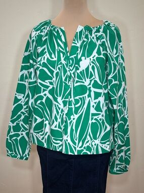 NWT Banana Republic Factory Shirred Popover Floral Shirt, 100% Cotton, XS